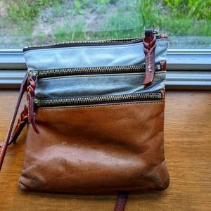 Dooney and Bourke Triple Zip Cross Body Handbag